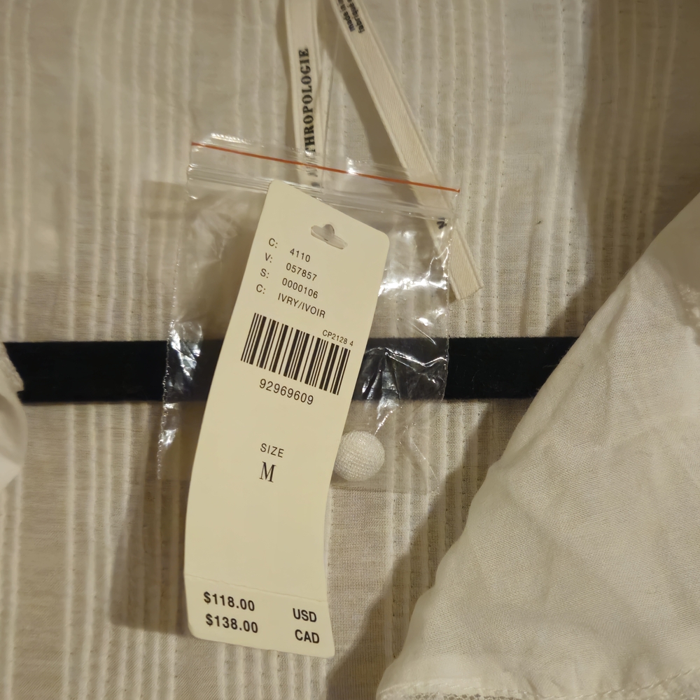 Anthropologie White Ruffled Blouse - Picture 6 of 7